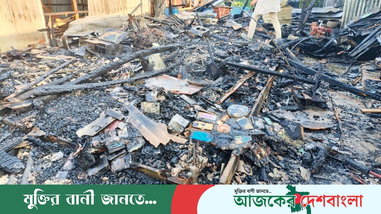 মোংলায় সরকার মার্কেটে আগুনে পুড়ে ছাই ৫টি দোকান