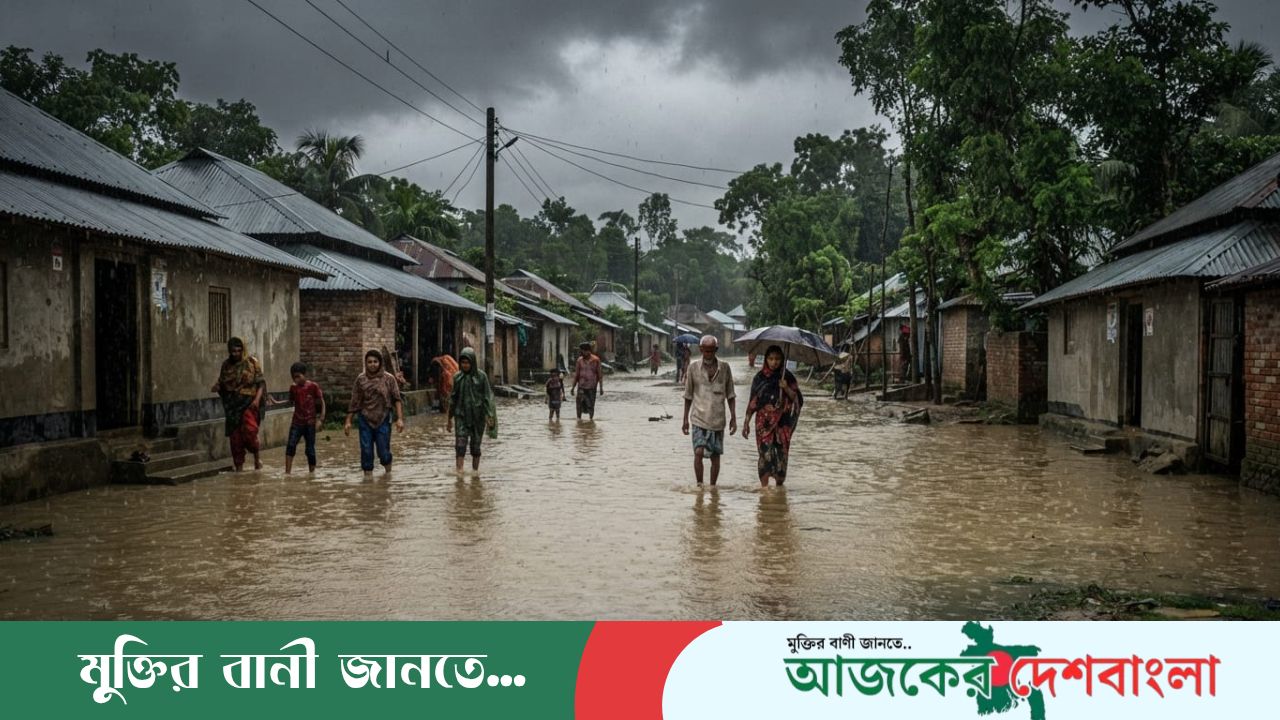 নওগাঁয় রেকর্ড বৃষ্টিপাত: জলাবদ্ধতায় বিপর্যস্ত জনজীবন, পানিবন্দি হাজারো মানুষ